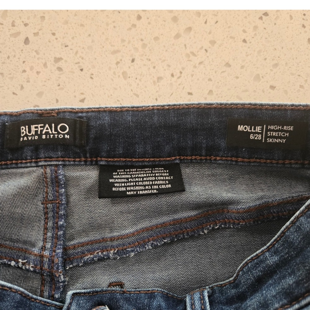 Buffalo Jeans Womens 6 28 Mollie High Rise Stretch Skinny Dark Indigo Blue Denim - Picture 4 of 7